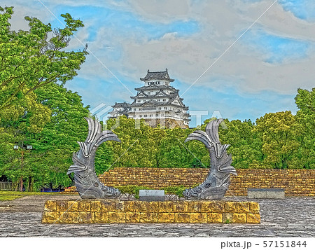姫路城イラスト仕上げ 姫路城イラスト仕上げ 57151844