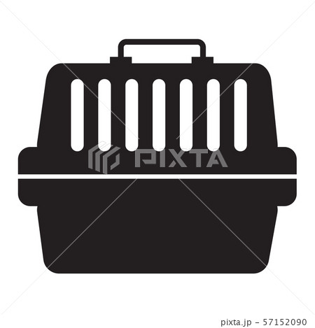 black pet carry case on white background. flat style. animal transport box icon for your web site design, logo, app, UI. container for animals symbol. black pet carry sign.  57152090