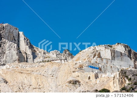 White Carrara marble quarry - Apuan Alps - Tuscany Italy White Carrara marble quarry - Apuan Alps - Tuscany Italy 57152406