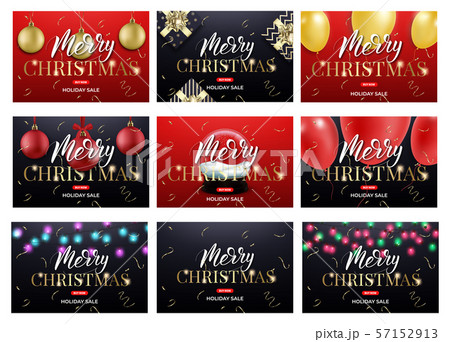 Christmas banner set. Merry Xmas 2020 holiday background design layout templates Christmas banner set. Merry Xmas 2020 holiday background design layout templates 57152913