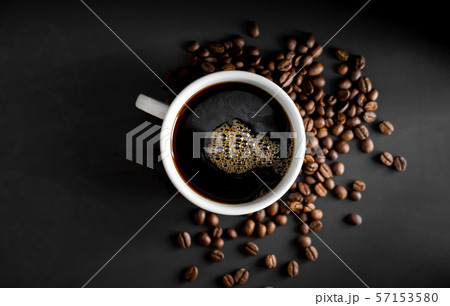 Coffee, black coffee, drip coffee, making coffee in low-light black 57153580