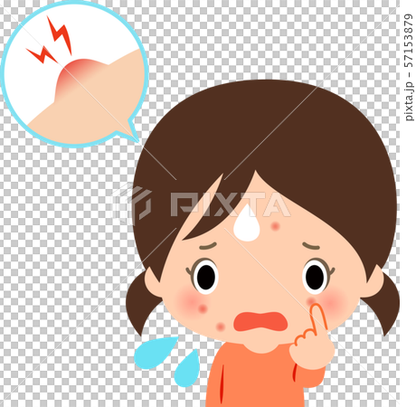 Girl with acne on her face - Stock Illustration [57153879] - PIXTA