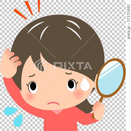 白髪を気にする若い女性 57153882