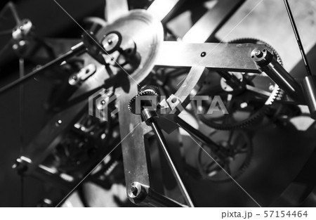 Vintage world clock mechanism, close up 57154464