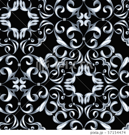 Seamless pattern with silver scrolls Seamless pattern with silver scrolls 57154474