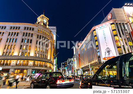 日本の東京都市景観 東京・銀座(銀座のタクシー) 日本の東京都市景観 東京・銀座(銀座のタクシー) 57155307