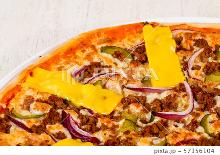 Pizza with minced meat 57156104