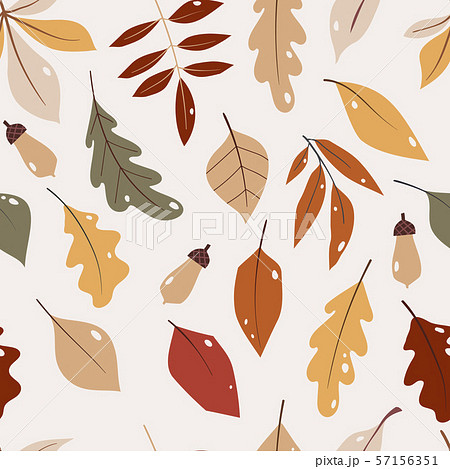 Vector seamless pattern with falling leaves, autumn floral elements.right repeated texture for fall 57156351