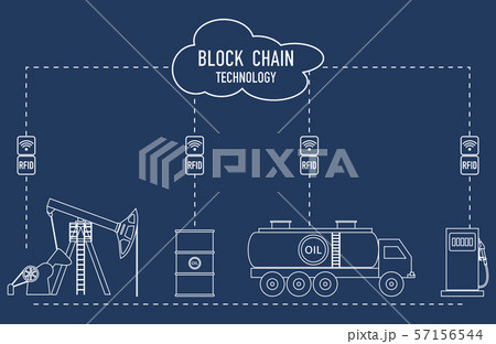 Blockchain RFID technology. Oil industry. 57156544