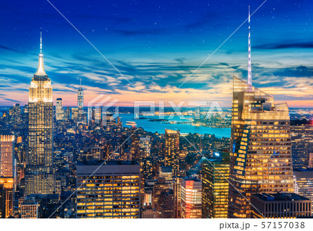 a magnificent aerial panoramic view of Manhattan, New York City 57157038