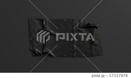 Blank black folded stretch banner mockup on dark background 57157878