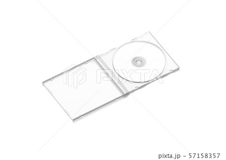 Blank white cd case mock up opened, side view, isolated, 57158357