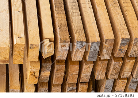 set wooden boards thick vertical row end timber 57159293