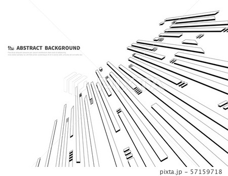 Abstract black and white line design of technology 57159718