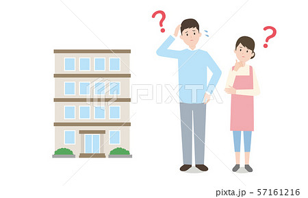 不動産_悩む若い夫婦のイラスト 不動産_悩む若い夫婦のイラスト 57161216