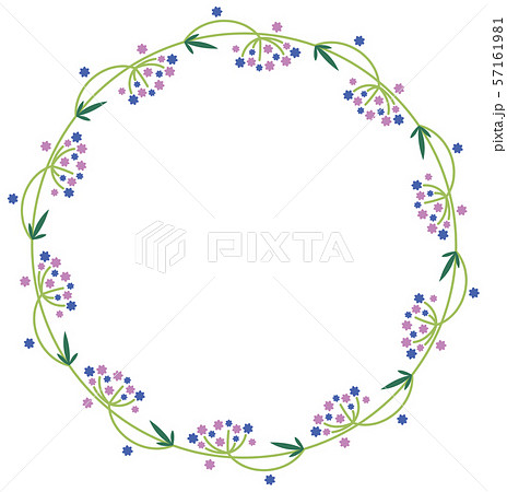 スプレー咲きの小花のフレーム　紫 57161981