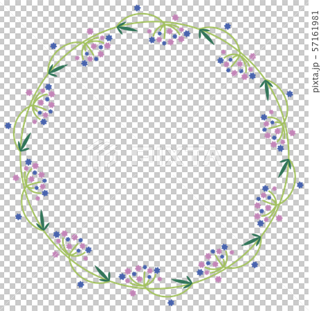 スプレー咲きの小花のフレーム　紫 57161981