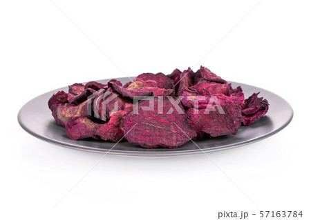 Dried red beetroot isolated on white 57163784