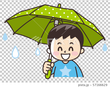 Smiling boy holding an umbrella 57166629