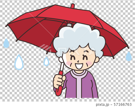 拿著傘的微笑的資深婦女 57166763