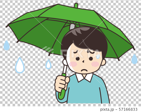 Melancholy young man with umbrella 57166833