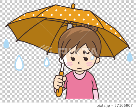 Depressed young woman with an umbrella 57166907