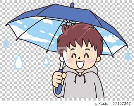 Young man holding an empty umbrella Young man holding an empty umbrella 57167247