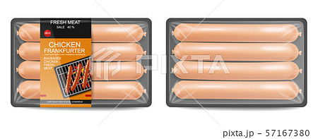 Sausage pack Vector realistic. Product placement Sausage pack Vector realistic. Product placement 57167380
