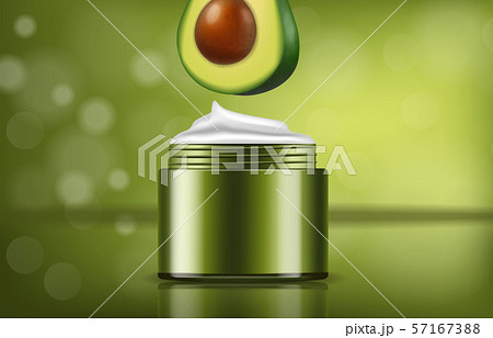 Avocado cream vector realistic. Product placement 57167388