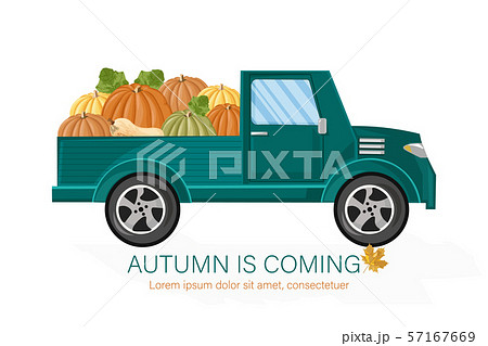 Van autumn harvest Vector. Harvest fall season 57167669