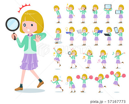 flat type blond girl white_Action flat type blond girl white_Action 57167773