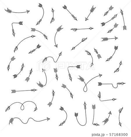 Black arrows. Hand drawn doodles 57168300