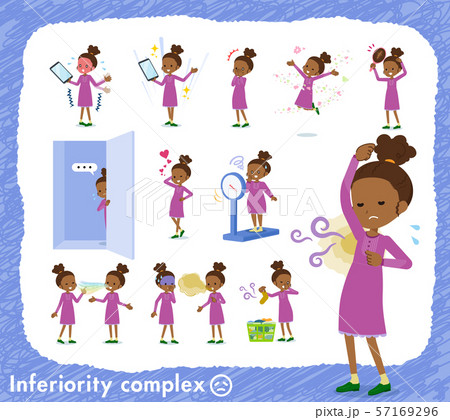 flat type Curly hair girl black_complex 57169296