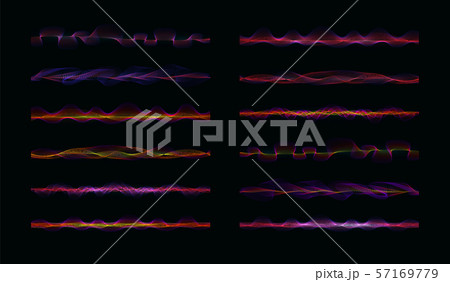 Sound wave or radio wave or voice wave vector illustration on black background. 57169779