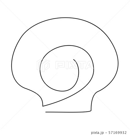 Scallop Shell Illustration Drawn By One Line のイラスト素材