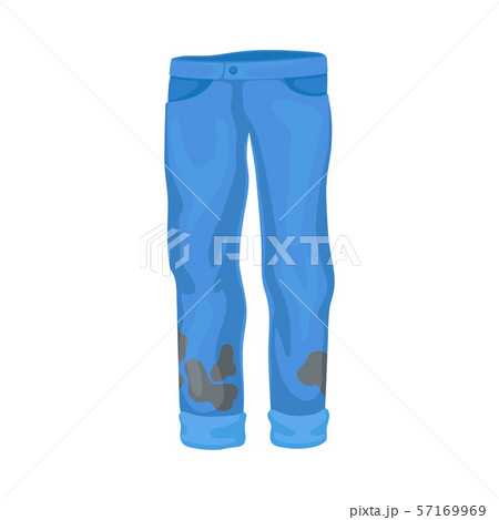 Dirty blue jeans. Vector illustration on a white background. Dirty blue jeans. Vector illustration on a white background. 57169969