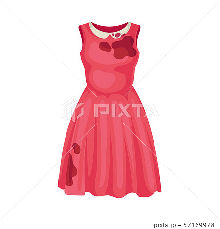 Dirty pink dress with a collar. Vector illustration on a white background. 57169978