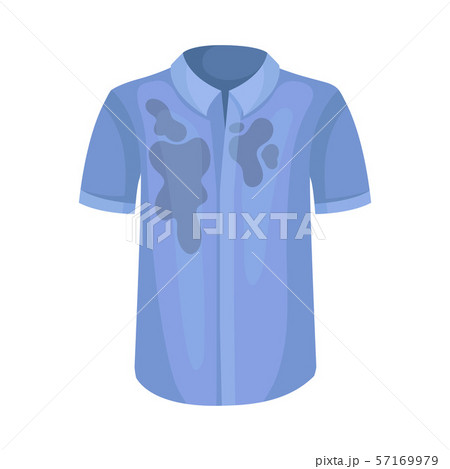 Dirty light blue shirt. Vector illustration on a white background. 57169979