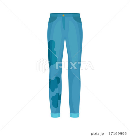 Dirty womens jeans. Vector illustration on a white background. 57169996