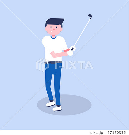 Golf cartoon player in modern flat style 57170356
