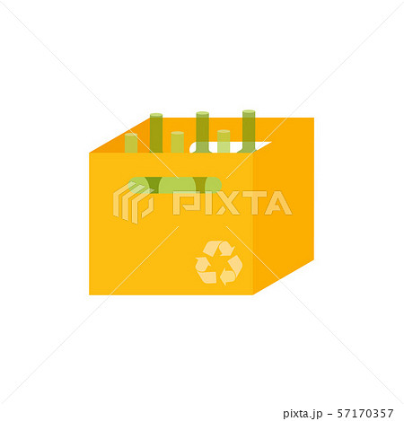 Open flat box with empty bottle of wine 57170357