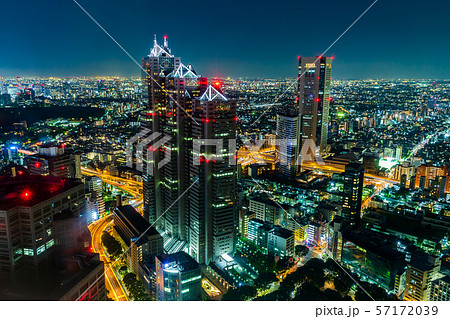 東京都庁、展望室からの夜景 東京都庁、展望室からの夜景 57172039