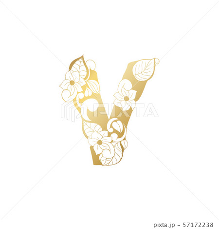Golden Ornamental Alphabet Letter V Font 57172238