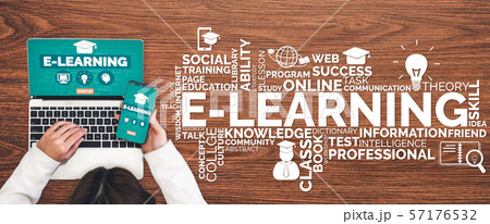 E-learning for Student and University Concept 57176532