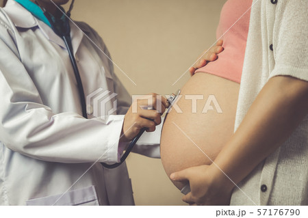 Pregnant Woman and Gynecologist Doctor at Hospital Pregnant Woman and Gynecologist Doctor at Hospital 57176790