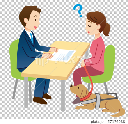 相談する視覚障害者 57176988