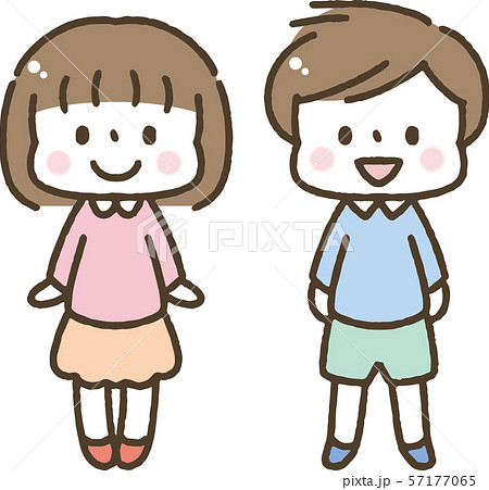 Cute Hand Drawn Children Boys Girls Stock Illustration