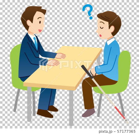 相談する視覚障害者 相談する視覚障害者 57177365