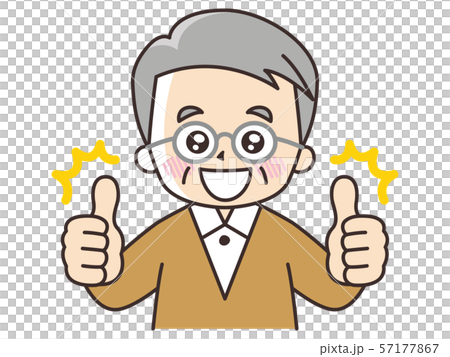 老人，豎起大拇指 57177867