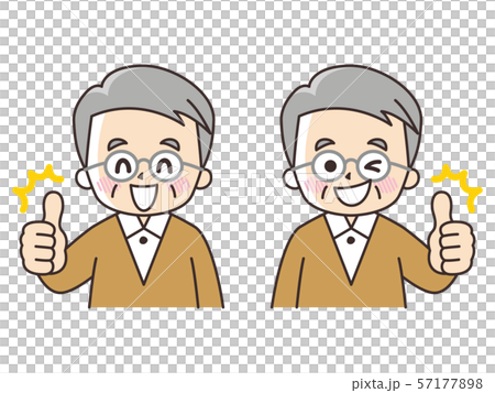老人，豎起大拇指 57177898